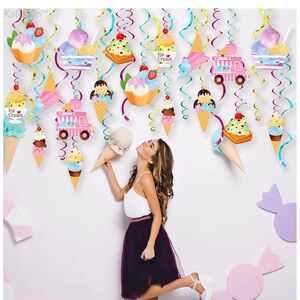 Ice Cream Party Hanging Decorations, NWT!!